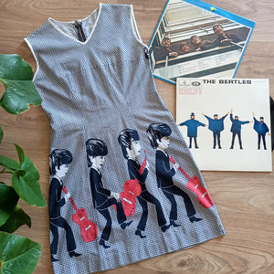 1960s - Original The Beatles Gingham Mod Dress - W30 (76cm)