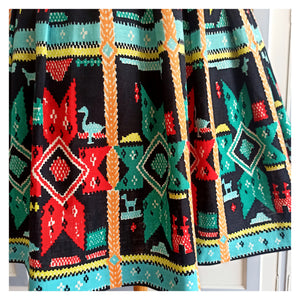 1940s 1950s - Stunning Colorful Novelty Skirt - W27 (68cm)