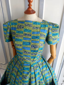 1950s - Metz & Co, Amsterdam - Fabulous Abstract Pockets Dress - W31 (78cm)