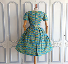 Cargar imagen en el visor de la galería, 1950s - Metz &amp; Co, Amsterdam - Fabulous Abstract Pockets Dress - W31 (78cm)
