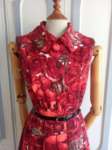 1950s 1960s - Stunning Roseprint Cotton Dress - W27 (68cm)