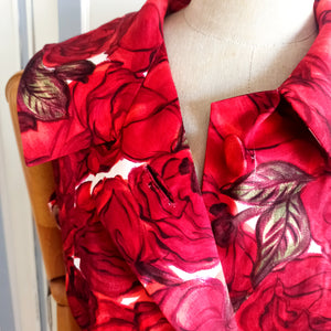 1950s 1960s - Stunning Roseprint Cotton Dress - W27 (68cm)