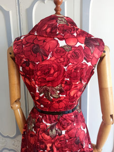 1950s 1960s - Stunning Roseprint Cotton Dress - W27 (68cm)