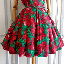 Load image into Gallery viewer, 1950s - Spectacular Floral Print Satin Dress - W31.5 (80cm)
