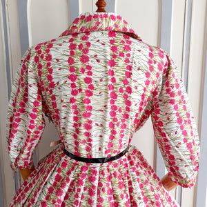 1950s - Mirabelle, France - Adorable Floral Dress - W32 (82cm)