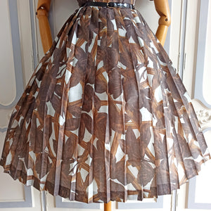 1950s 1960s - Grill Modisch/Trevira - Stunning Brown Roseprint Dress - W33 (84cm)
