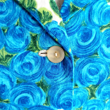 Cargar imagen en el visor de la galería, 1950s - Fabulous Blue Roseprint Dress - W27.5 (70cm)
