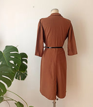 Load image into Gallery viewer, 1950s - Gorgeous Chocolate Soft Wool Dress - W32 (82cm)
