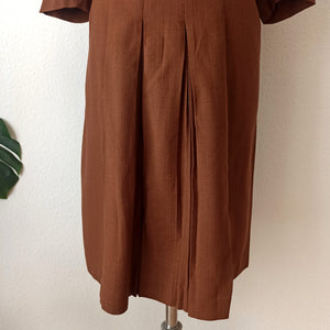 1950s - Gorgeous Chocolate Soft Wool Dress - W32 (82cm)