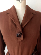Cargar imagen en el visor de la galería, 1950s - Gorgeous Chocolate Soft Wool Dress - W32 (82cm)
