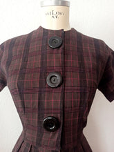 Load image into Gallery viewer, 1950s 1960s - Kay Windsor - Gorgeous Autumn Plaid Dress - W26 (66cm)
