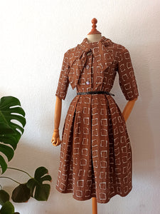1950s - Marvelous Brown Chocolate Dress - W25/26 (64/66cm)
