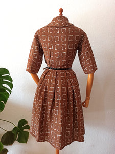1950s - Marvelous Brown Chocolate Dress - W25/26 (64/66cm)