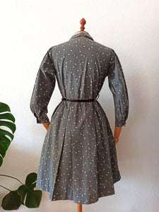 1950s - Beautiful Atomic Print Cotton Shirt-Dress - W31 (78cm)