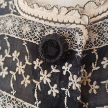 Load image into Gallery viewer, 1930s - Gorgeous Puff Shoulders Embroidered Dress - W30 (76cm)
