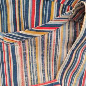 1940s - Adorable Rainbow Stripes Cotton Dress - W31.5 (80cm)