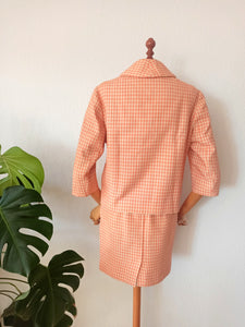 1960s - Exquisite Orange Plaid Wool Suit - W25 (64cm)