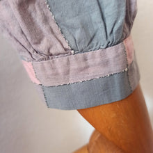 Cargar imagen en el visor de la galería, 1940s - Adorable Pink Plaid Puff Sleeves Dress - W27 (68cm)
