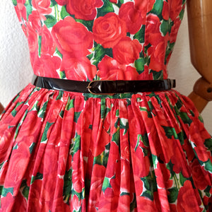 1950s - Stunning French Rosegarden Dress - W29 (74cm)