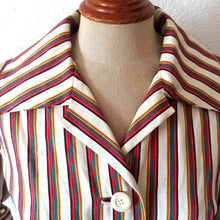 Laden Sie das Bild in den Galerie-Viewer, 1950s - Gorgeous Color Stripes Autumn Dress - W32 (82cm)
