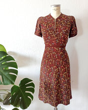 Load image into Gallery viewer, 1930s - Precious Front Zipper Hand Embroidered Dress - W28 (72cm)
