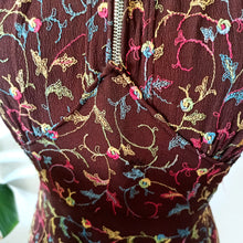 Carica l&#39;immagine nel visualizzatore di Gallery, 1930s - Precious Front Zipper Hand Embroidered Dress - W28 (72cm)
