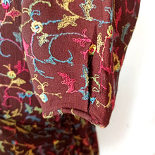 Cargar imagen en el visor de la galería, 1930s - Precious Front Zipper Hand Embroidered Dress - W28 (72cm)
