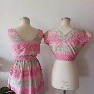 1950s 1960s - Horrockses, UK - Stunning Pink Bolero Dress - W25 (64cm)