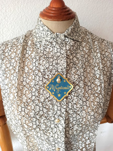1940s 1950s - M. Guiraud, France - Deadstock - Exquisite Cotton Lace Blouse - W31/32 (80/82cm)
