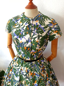 1950s - PARIS - Fabulous Massive Buttons Dress - W26 (66cm)