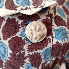 Charger l&#39;image dans la galerie, 1940s - Exquisite Peplum Ceramic Buttons Rayon Dress - W28.5 (72cm)
