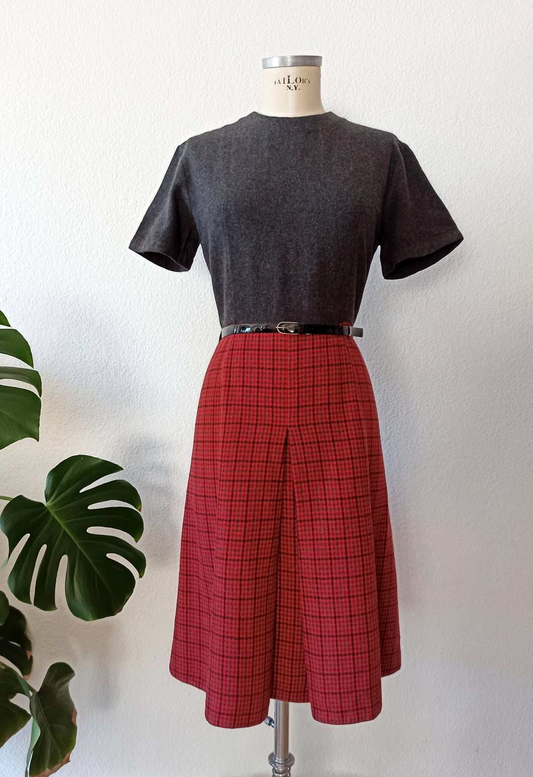 1960s - Gorgeous Houndstooth Wool Dress - W31 (78cm)