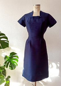 1950s - Spectacular Bombshell Buckle Back Wool Dress - W31.5 (80cm)