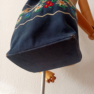 1940s - Gorgeous Alpine Hand Embroidery Handbag