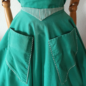 1940s 1950s - Gorgeous 2pc Green Pockets Set - W26 (66cm)