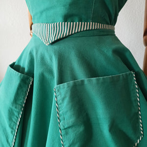 1940s 1950s - Gorgeous 2pc Green Pockets Set - W26 (66cm)