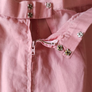 1940s - Exquisite Antique Pink Peplum Cotton Suit - W27 (70cm)