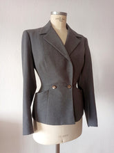 Carica l&#39;immagine nel visualizzatore di Gallery, 1940s - Elegant Grey Gabardine Wool Blazer Jacket - W29 (74cm)
