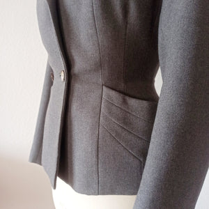 1940s - Elegant Grey Gabardine Wool Blazer Jacket - W29 (74cm)