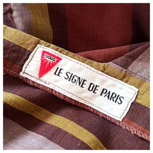 1950s 1960s - Le Signe de Paris, France - Exquisite Pistacho Brown Dress - W30 (76cm)