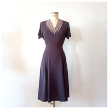 Load image into Gallery viewer, 1940s - Puritan, USA - Gorgeous Beaded Rayon Dress - W32 (81cm)
