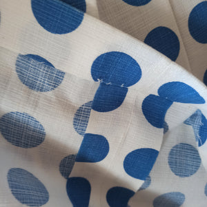 1950s 1960s - Gorgeous Iconic Blue Polkadots Dress - W28 (72cm)