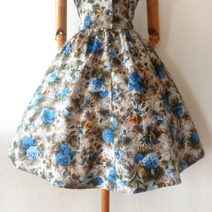 1950s - Gorgeous Floral Garden Dress - W31 (80cm)