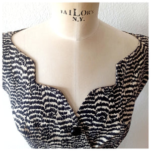 1950s - Stunning Zebra Print Wiggle Dress - W25 (64cm)