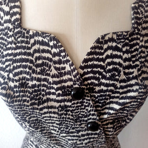 1950s - Stunning Zebra Print Wiggle Dress - W25 (64cm)