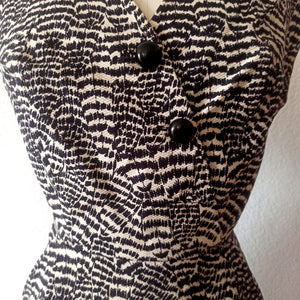 1950s - Stunning Zebra Print Wiggle Dress - W25 (64cm)