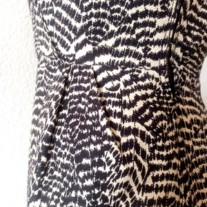 1950s - Stunning Zebra Print Wiggle Dress - W25 (64cm)