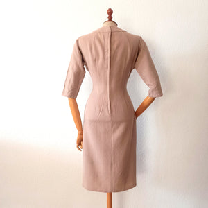 1950s 1960s - Stunning Radically Curvy Wool Dress - W30 (76cm)