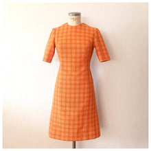 Load image into Gallery viewer, 1960s - Gorgeous Orange Cotton Wool Dress - W30 (76cm)
