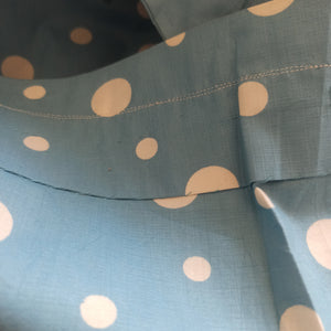 1950s - Adorable German Baby Blue Dotted Cotton Dress - W34 (86cm)